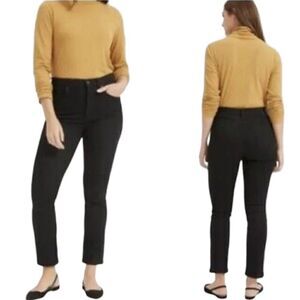 Everlane High Rise Slim Straight Stretch Cigarette Black Women's Sz 27 Reg NWT